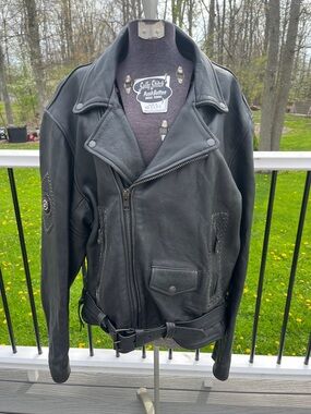 Black Leather Biker Jacket - Classic Men’s Motorcycle Coat